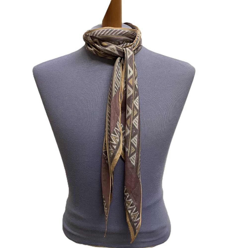 Liz Claiborne Silky Scarf Pointed End Southwestern Vintage Hair Bow Tie Headband